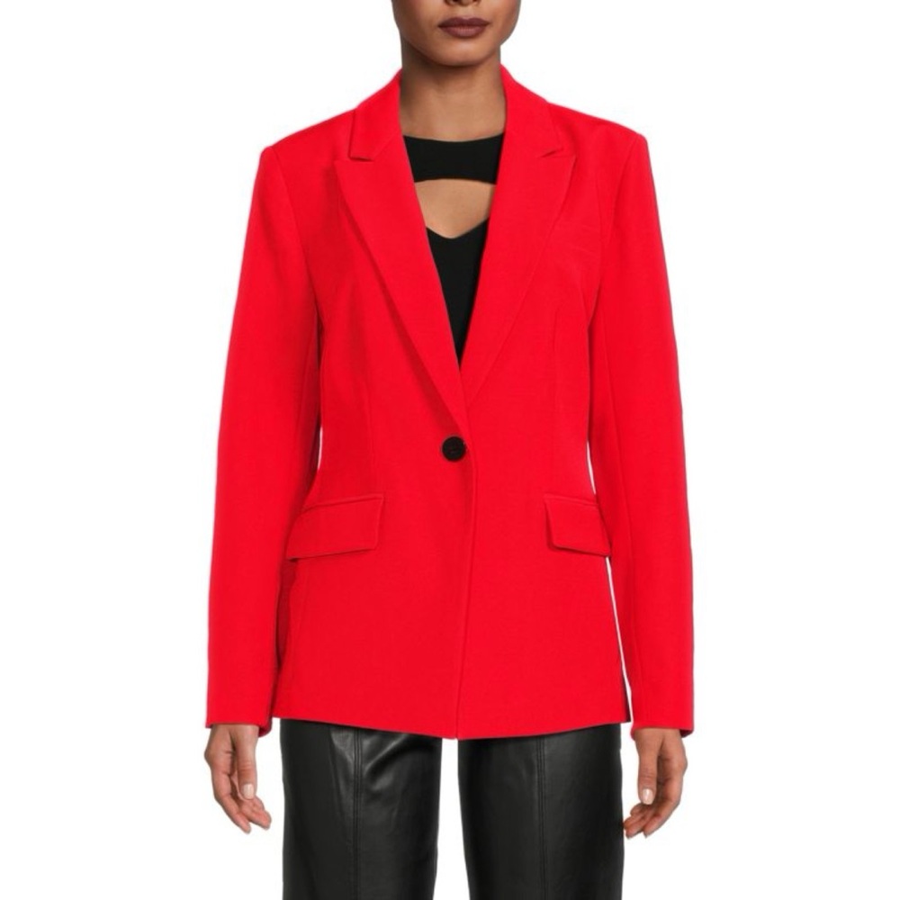 Elie Tahari | The Sylvie Single Button Blazer in Cayenne